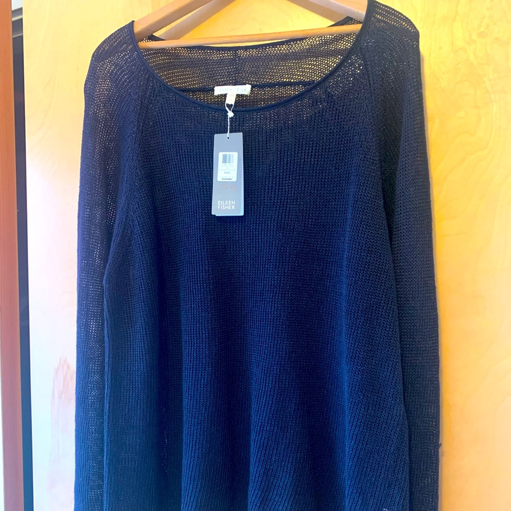Eileen Fisher linen mesh sweater XL
